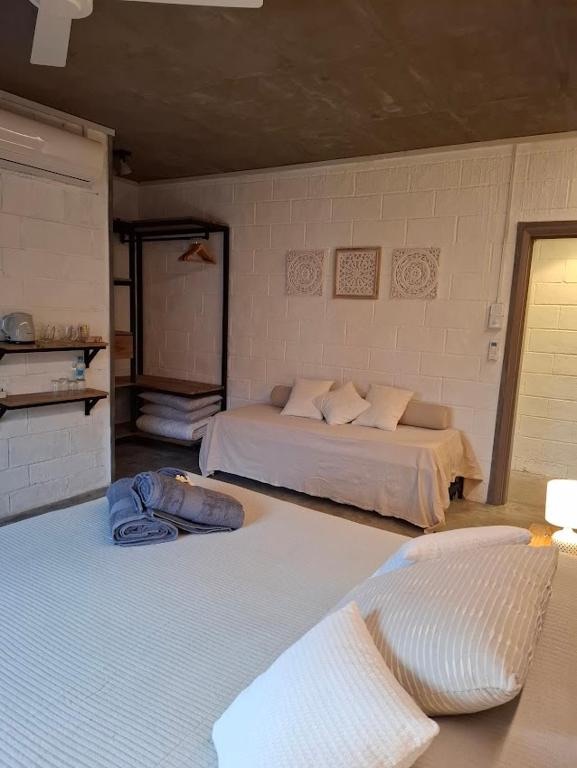La chambre familiale, lit double et lit tiroir